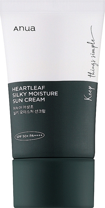 Солнцезащитный увлажняющий крем Heartleaf Silky Moisture Sunscreen SPF 50 ANUA, 50 мл 