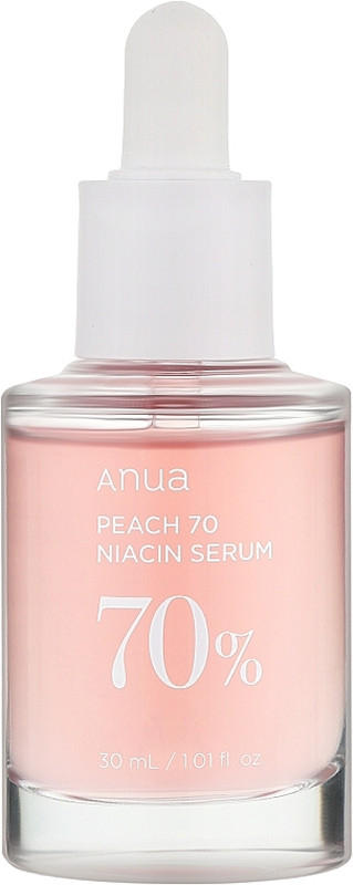 Сыворотка осветляющая с экстрактом персика и ниацинамидом Peach 70% Serum ANUA, 30 мл на beauty-prof.com Сыворотка осветляющая с экстрактом персика и ниацинамидом Peach 70% Serum ANUA, 30 мл