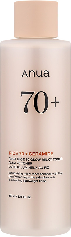 Тонер молочний для сяйва з рисом Rice 70 Glow Milky Toner ANUA, 250мл
