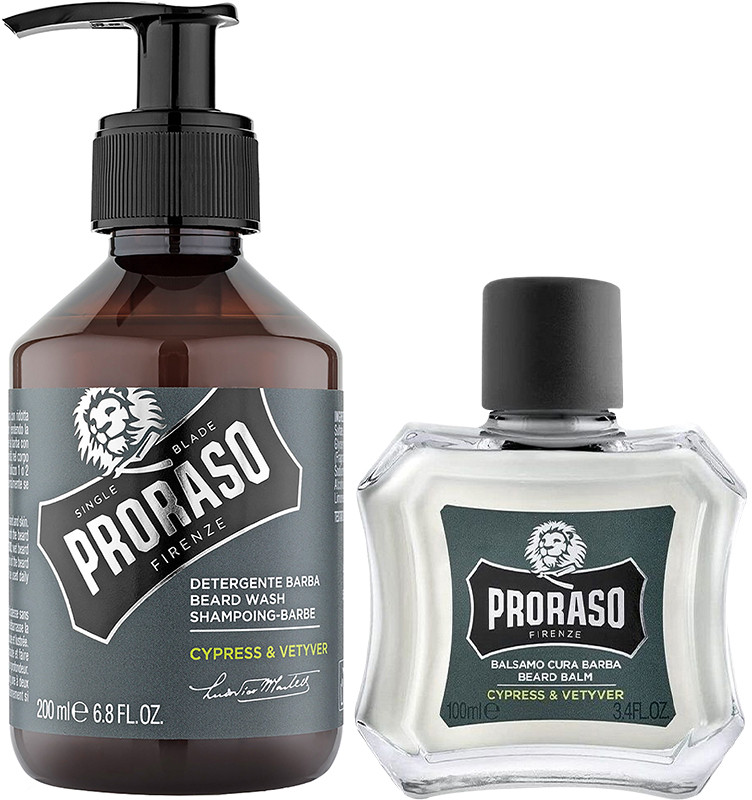 Набор для ухода за бородой подарочный Balm&Shampoo Cypress&Vetyver Proraso, (200млХ100мл)  Фото 2 