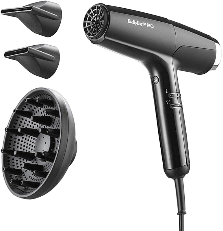 Фен для волосся BaByliss PRO Falco Black&Silver BAB8550BE на beauty-prof.com Фото 4 Фен для волосся BaByliss PRO Falco Black&Silver BAB8550BE Фото 4