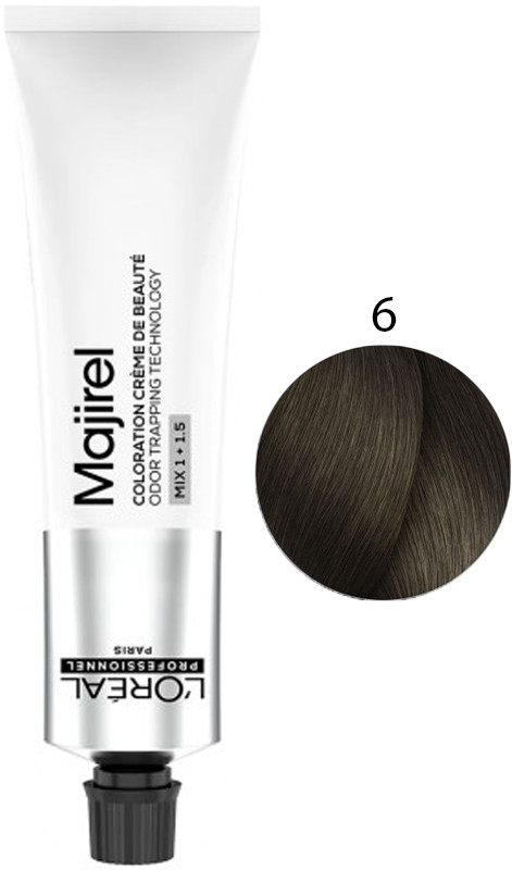 Крем-фарба для волосся стійка 6 Majirel L’Oreal Professionnel, 60 мл