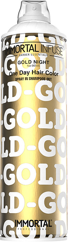 Спрей камуфляж для волос золотой INFUSE ONE DAY HAIR COLOR SPRAY GOLD NIGHT Immortal, 200 мл