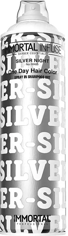 Спрей камуфляж для волосся сірий INFUSE ONE DAY HAIR COLOR SPRAY SILVER NIGHT Immortal, 200 мл