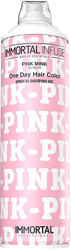 Спрей камуфляж для волосся рожевий INFUSE ONE DAY HAIR COLOR SPRAY PINK MINK Immortal, 200 мл