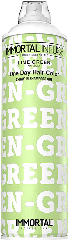 Спрей камуфляж для волос зеленый INFUSE ONE DAY HAIR COLOR SPRAY LIME GREEN Immortal, 200 мл
