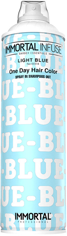 Спрей камуфляж для волосся синій INFUSE ONE DAY HAIR COLOR SPRAY LIGHT BLUE Immortal, 200 мл