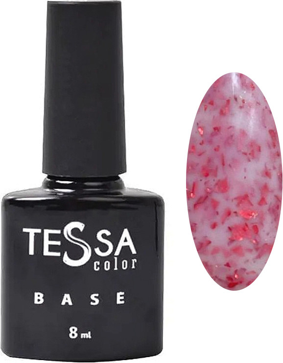 Основа каучукова для гель-лаку Base Milk Red Tessa, 8 мл