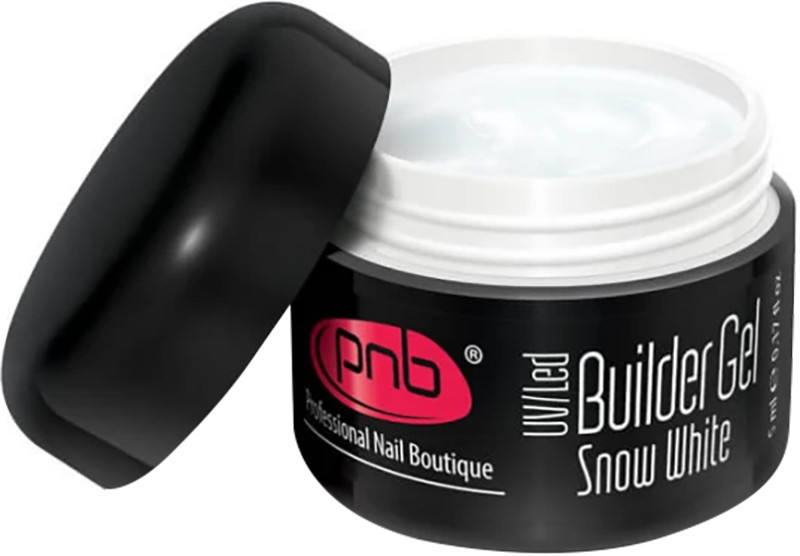 Гель моделювальний білосніжний білий Builder Gel Snow White PNB, 5 мл