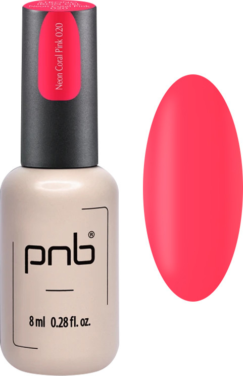 Гель конструирующий Стронг Айрон Strong iron gel Neon Coral Pink PNB, 8 мл