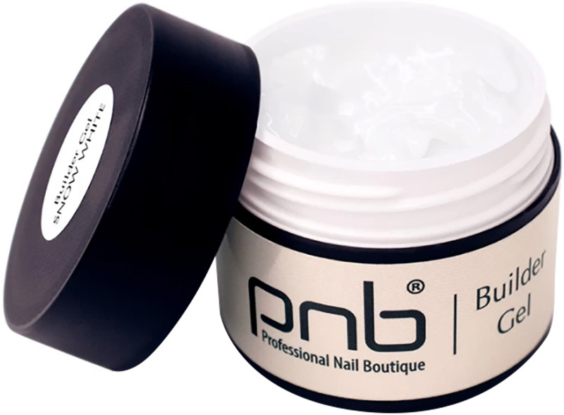 Гель моделювальний білосніжний білий Builder Gel Snow White PNB, 15 мл