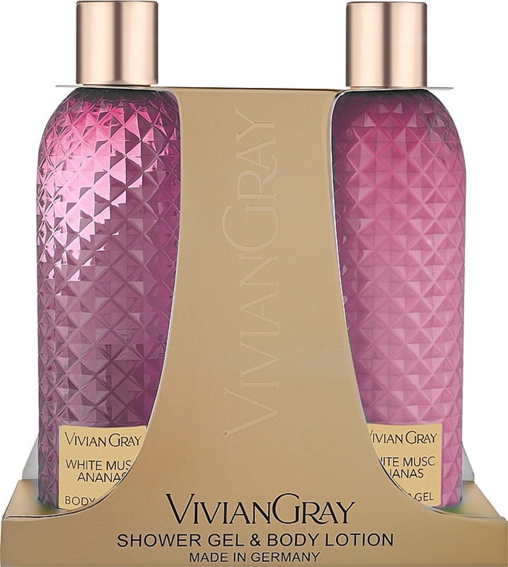 Набір Гель для душу & Лосьйон для тіла White Musc & Ananas Vivian Gray, 2х300 мл на beauty-prof.com Набір Гель для душу & Лосьйон для тіла White Musc & Ananas Vivian Gray, 2х300 мл
