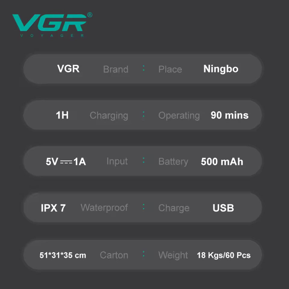 Електробритва V-349 IPX6 VGR  Фото 4 