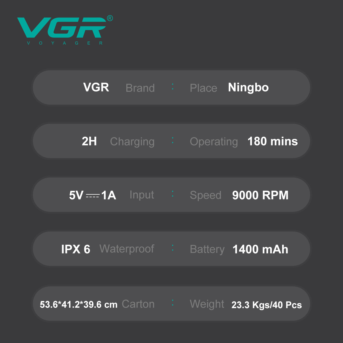 Електробритва V-368 IPX6 VGR  Фото 4 