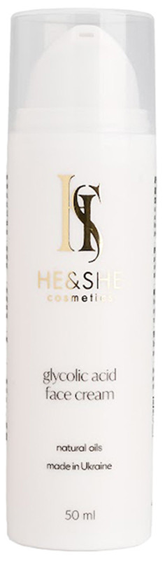 Крем для лица с гликолевой кислотой He&She Cosmetics, 50 мл