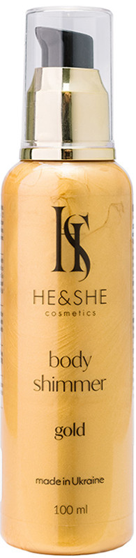 Шиммер для тіла золотий He&She Cosmetics, 100 мл