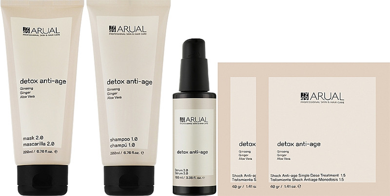 Набор Детокс Anti-age (sch/200ml + h/mask/200ml + h/ser/100ml + treatm/2x40ml) Arual