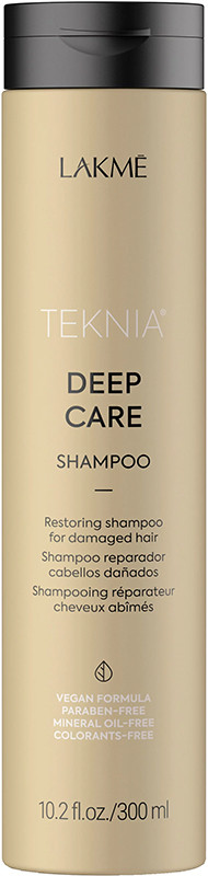 Восстановительный шампунь для поврежденных волос Teknia Deep Care Shampoo Lakme, 300 мл