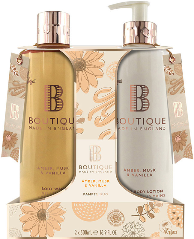 Набір для тіла Amber, Musk & Vanilla Duo Boutique, (500мл/500мл)