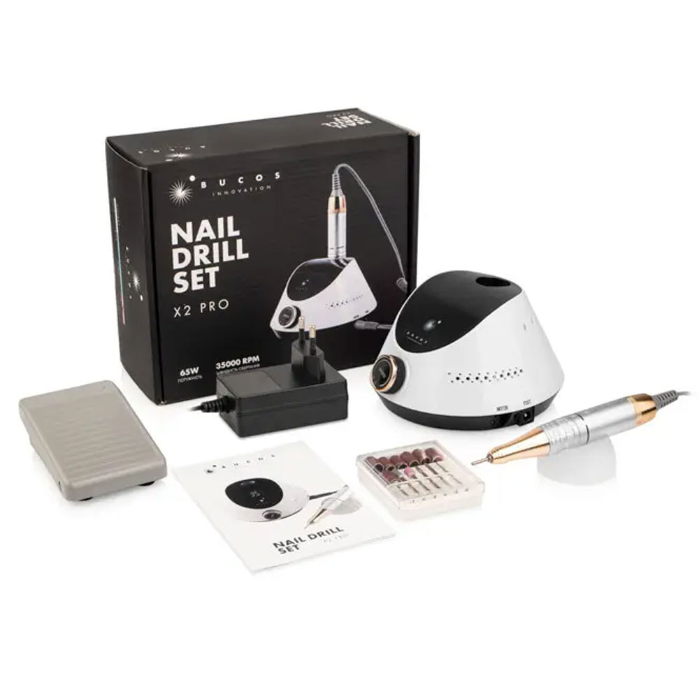 Фрезер для манікюру BUCOS Nail Drill X2 PRO WHITE PEARL (65W/35000 об.)  Фото 3 