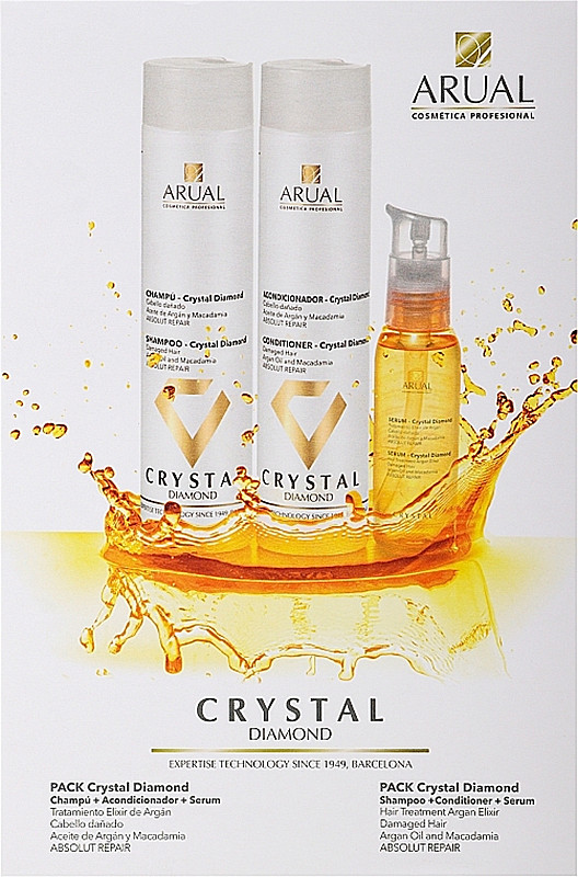 Набір для відновлення волосся Crystal Diamond Arual (shm/250ml + cond/250ml + ser/100ml) 