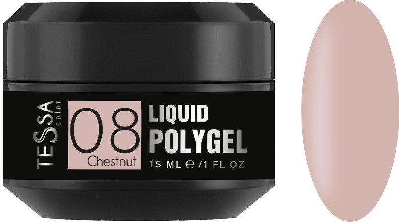 Жидкий полигель  Liquid Polygel № 08 Chestnut Tessa, 15 мл