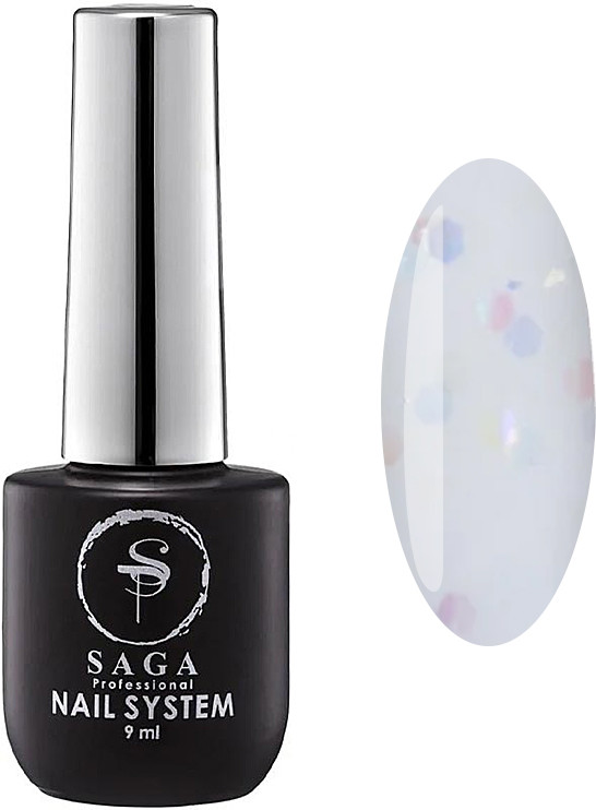 База для гель-лака Light Base 01 камуфлирующая (с пайетками) Saga Professional, 9 мл