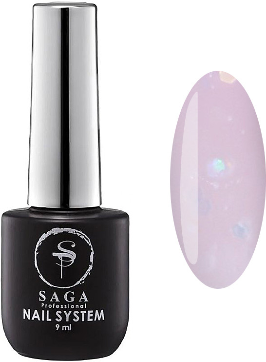 База для гель-лака Light Base 02 камуфлирующая (с пайетками) Saga Professional, 9 мл