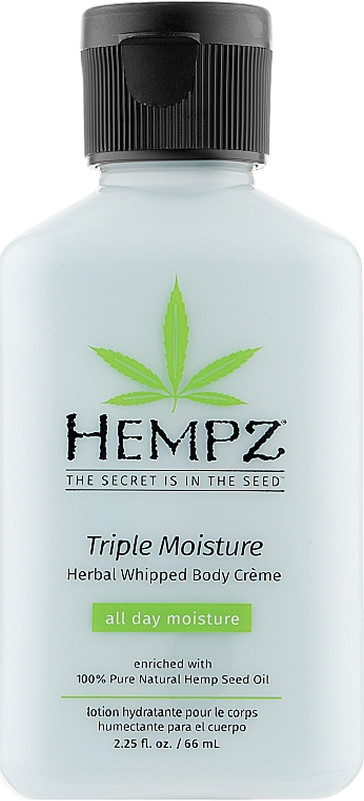 Крем нежный  для тела тройного действия  HEMPZ Triple Moisture Herbal Whipped Body Creme, 65 мл