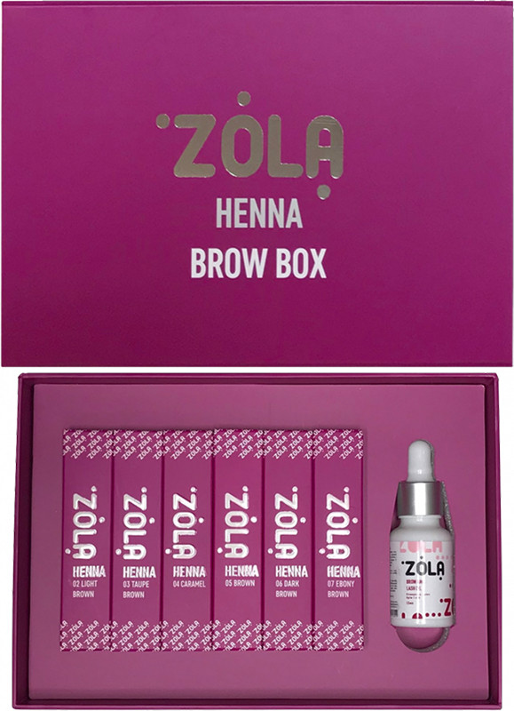 Набір хни Henna Box 6 кольорів ZOLA, 6х10г
