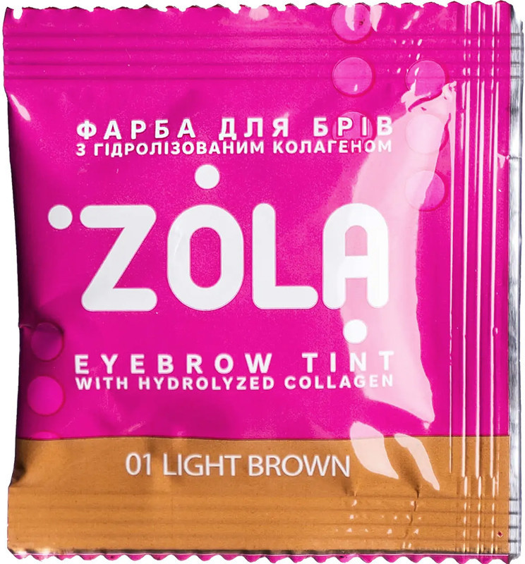 NEW! Краска для бровей в саше с окислителем 01 Light Brown ZOLA, 2х5 мл