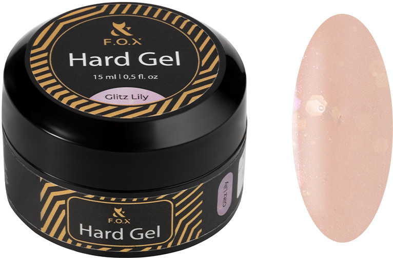 Будівельний гель рідкий Hard gel Glitz Nude F.O.X, 15 мл