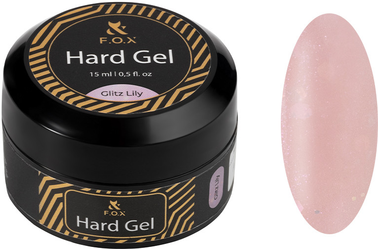 Строительный гель жидкий Hard gel Glitz Rose F.O.X, 15 мл