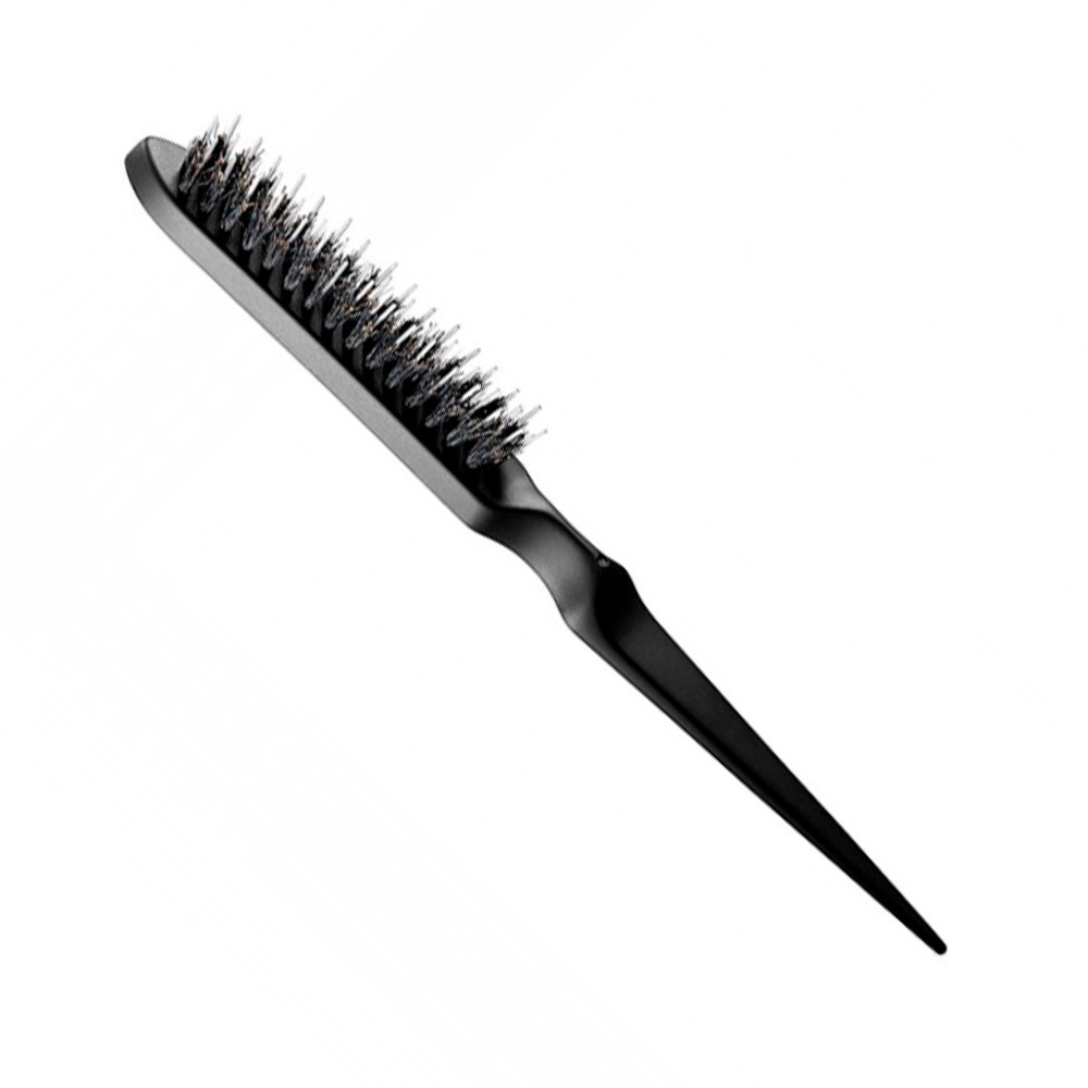 Щітка для начосу 3-рядка, темне дерево натуральна щетина дикобраз Hairway