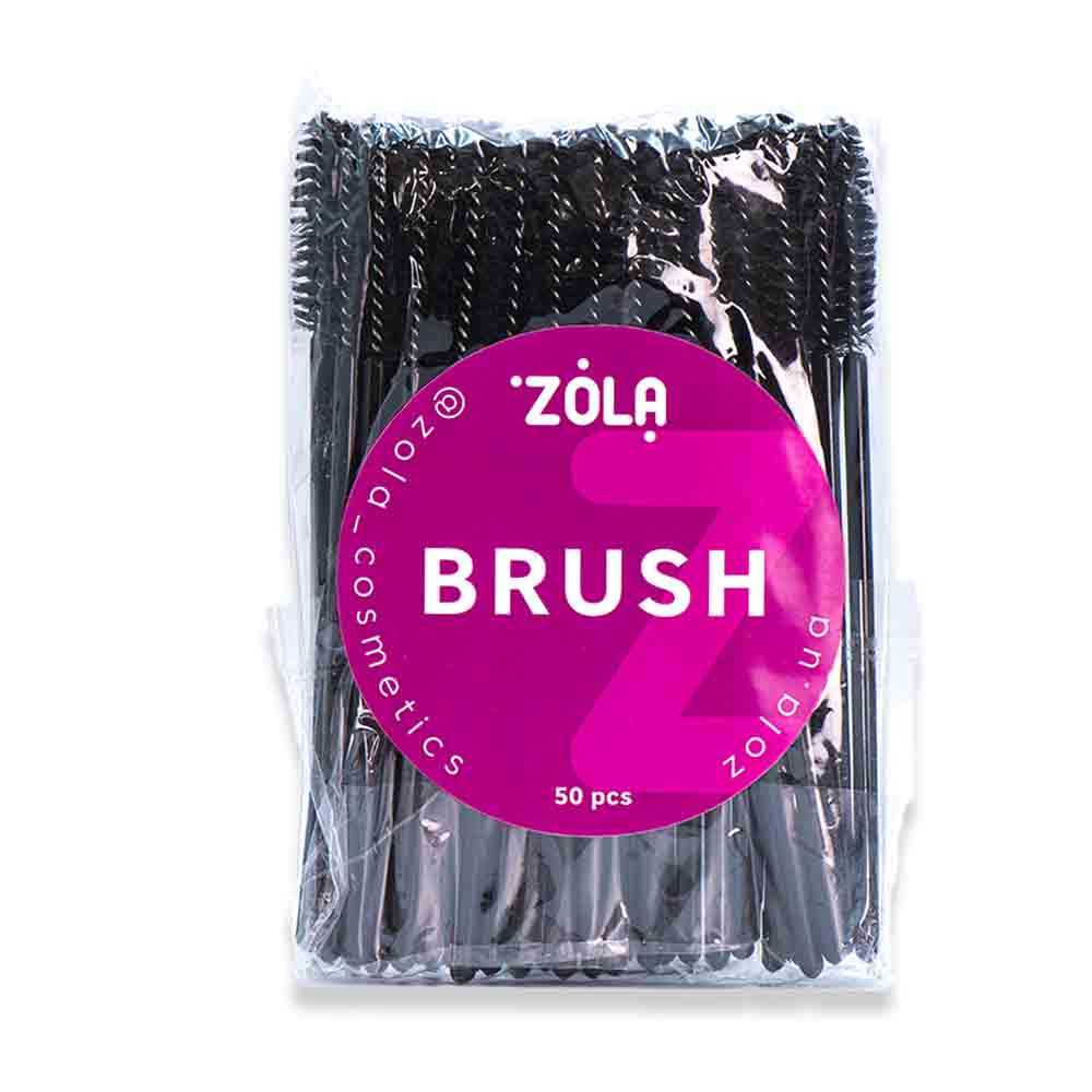 Щеточка одноразовая черная с черной ручкой Zola, 50 шт  Фото 2 