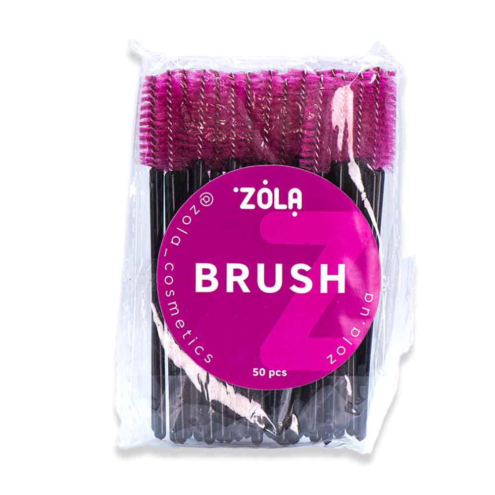 Щеточка одноразовая малиновая с черной ручкой Zola, 50 шт  Фото 2 