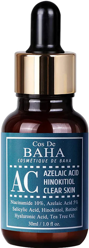 Сыворотка для борьбы с акне AC Azelaic Acid Hinokitiol Clear Skin Serum Cos De Baha, 30 мл на beauty-prof.com Сыворотка для борьбы с акне AC Azelaic Acid Hinokitiol Clear Skin Serum Cos De Baha, 30 мл