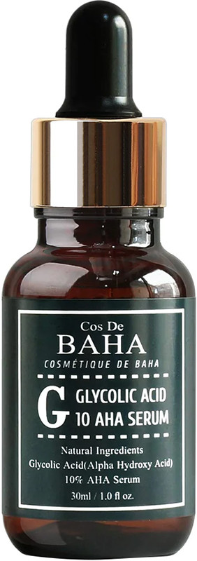 Сыворотка для лица с гликолевой кислотой Glycolic Acid 10 AHA Serum Cos De Baha, 30 мл