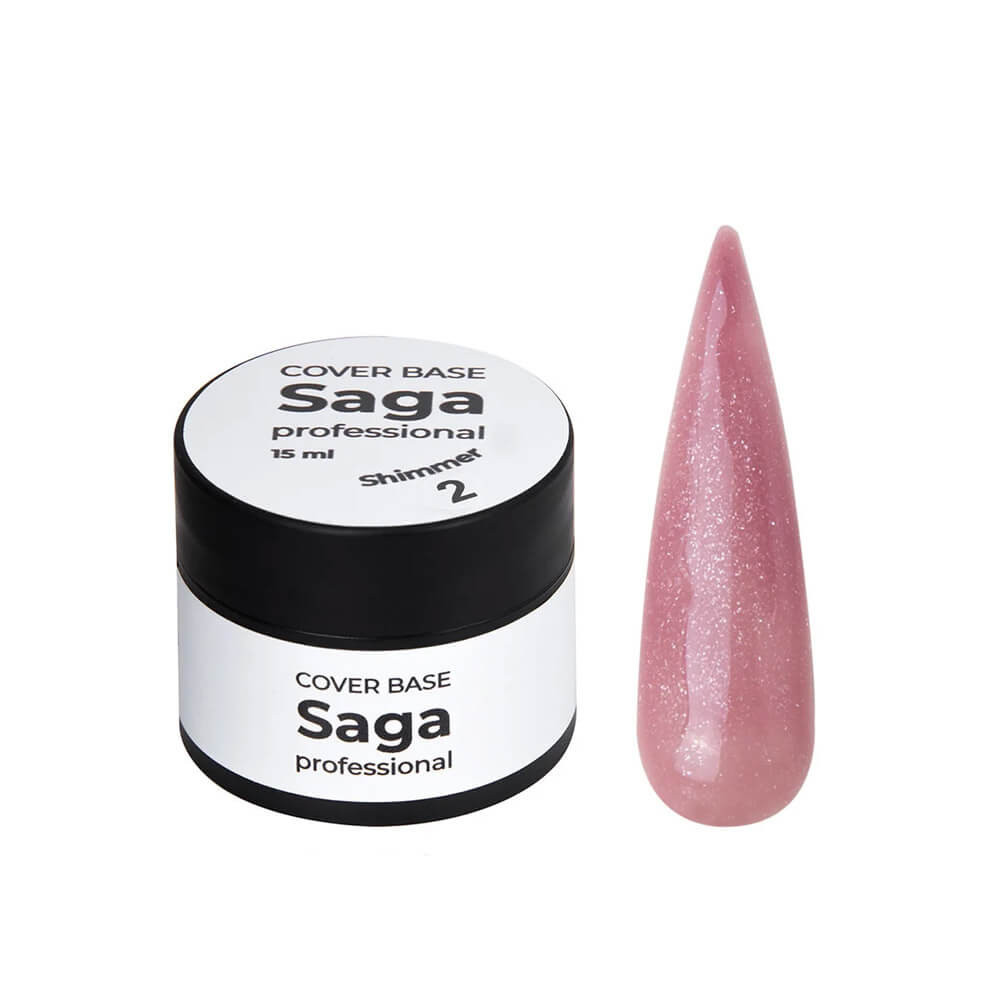 База для гель-лака с шиммером № 02 Saga Professional, 15 мл