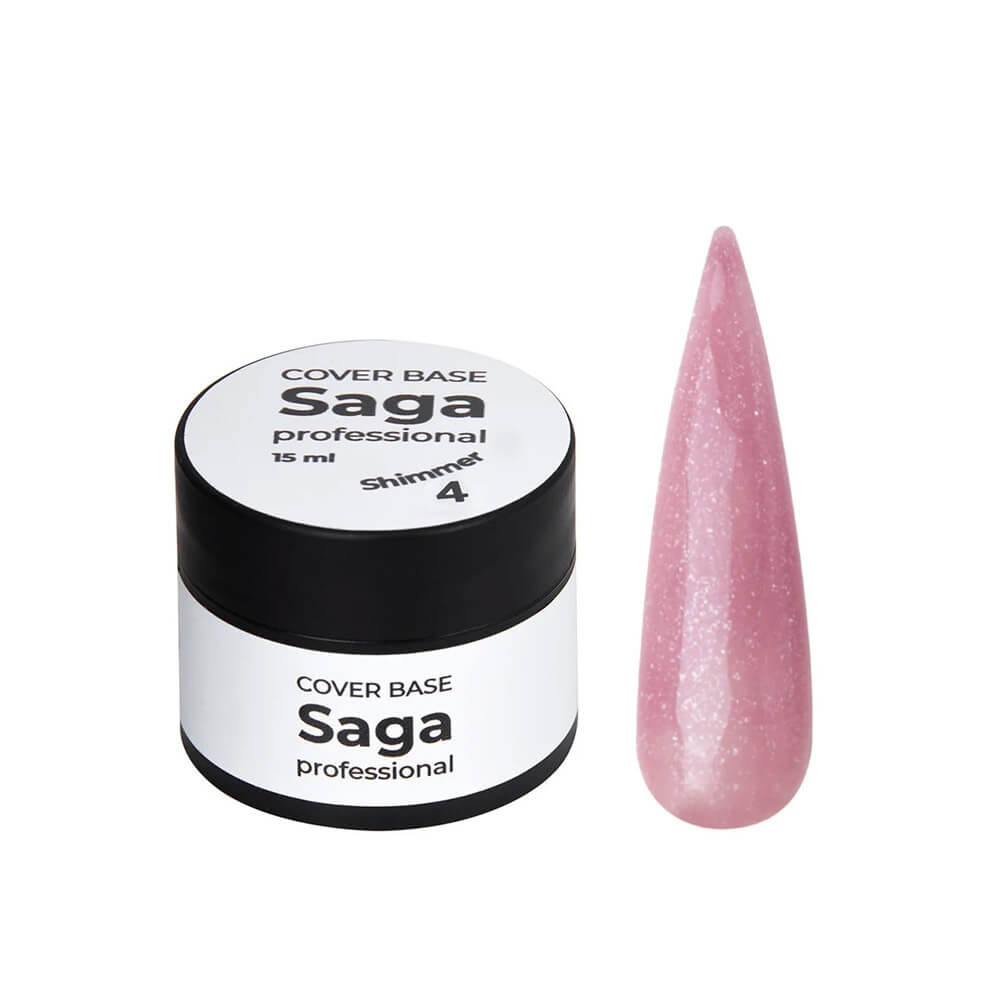 База для гель-лака с шиммером № 04 Saga Professional, 15 мл