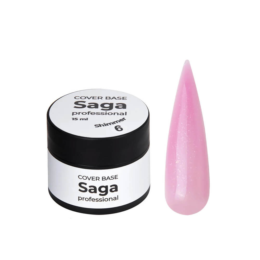 База для гель-лака с шиммером № 06 Saga Professional, 15 мл
