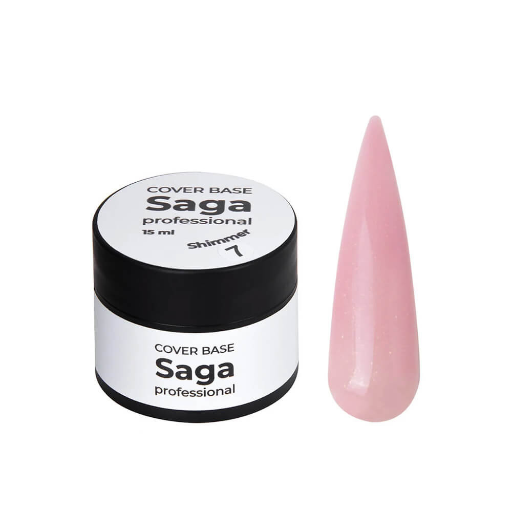 База для гель-лака с шиммером № 07 Saga Professional, 15 мл
