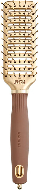 Щётка массажная EXPERT STYLE VENT Nylon Bristles Gold&Brown Olivia Garden