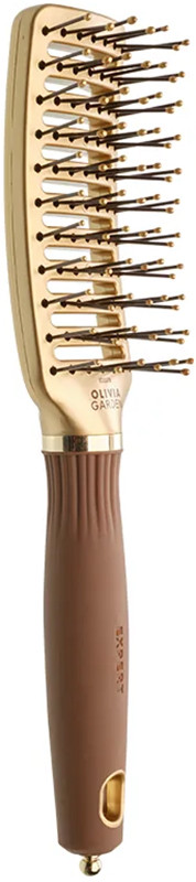 ЩІтка масажна EXPERT STYLE VENT Nylon Bristles Gold&Brown Olivia Garden  Фото 2 