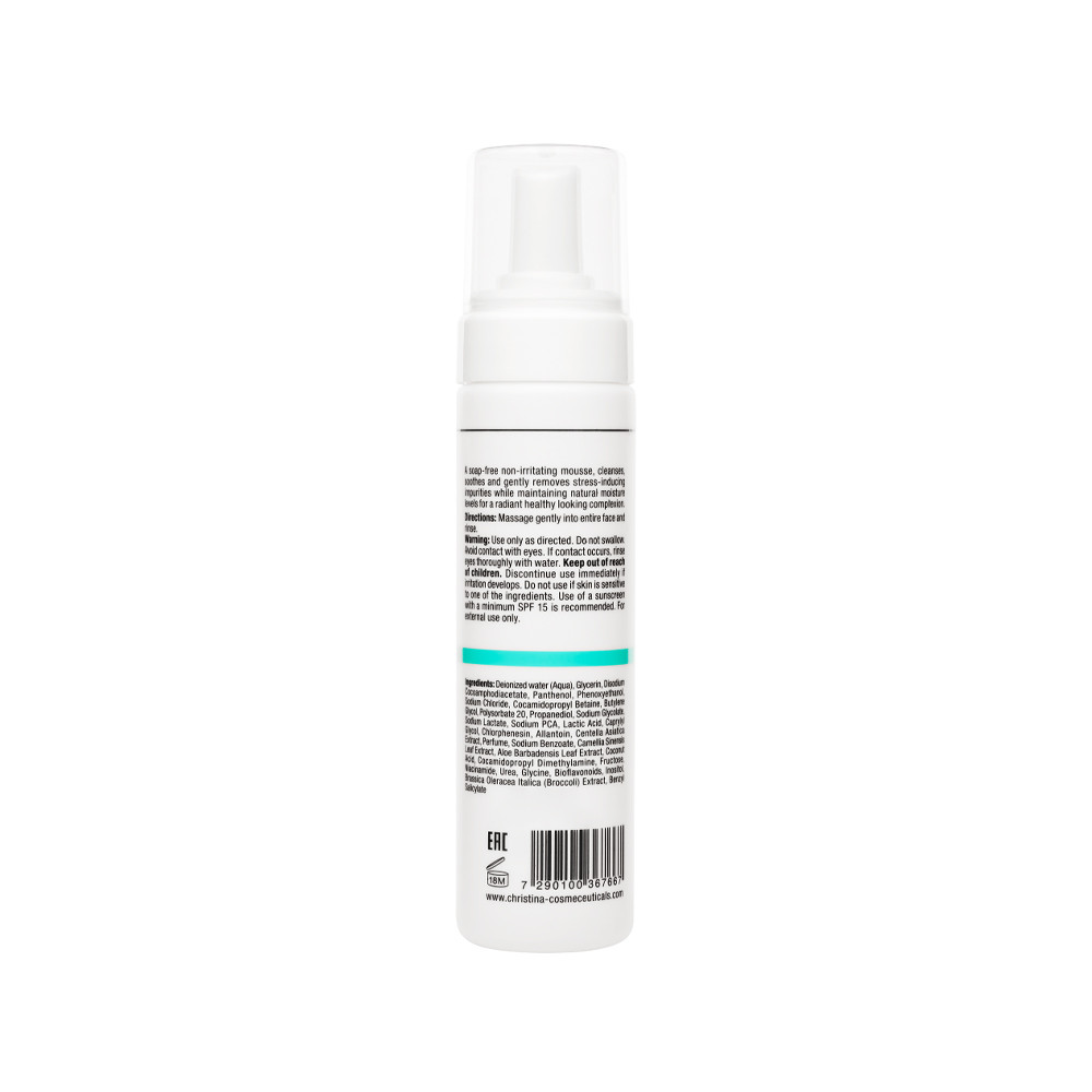 Очищающий мусс-комфорт Unstress Comfort Cleansing Mousse Christina, 200 мл на beauty-prof.com Фото 2 Очищающий мусс-комфорт Unstress Comfort Cleansing Mousse Christina, 200 мл Фото 2