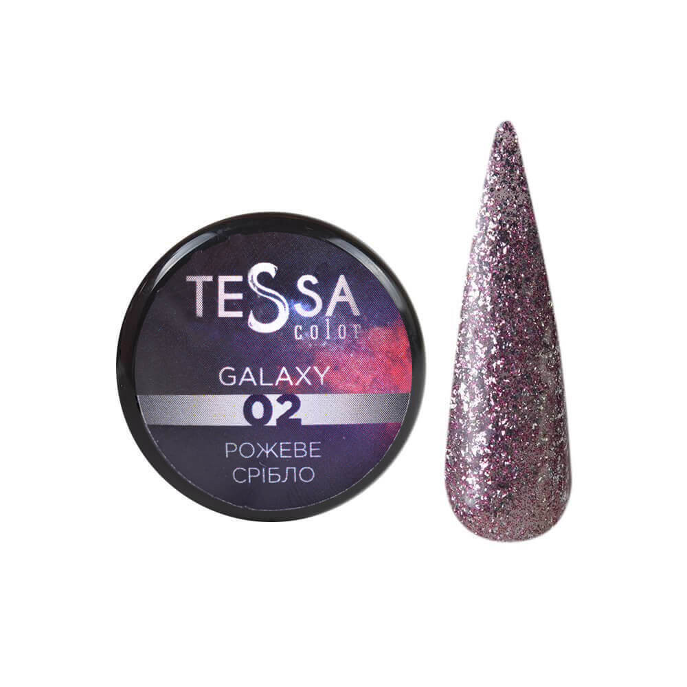 Гель-лак Galaxy 02 Розовое серебро TESSA 5 мл