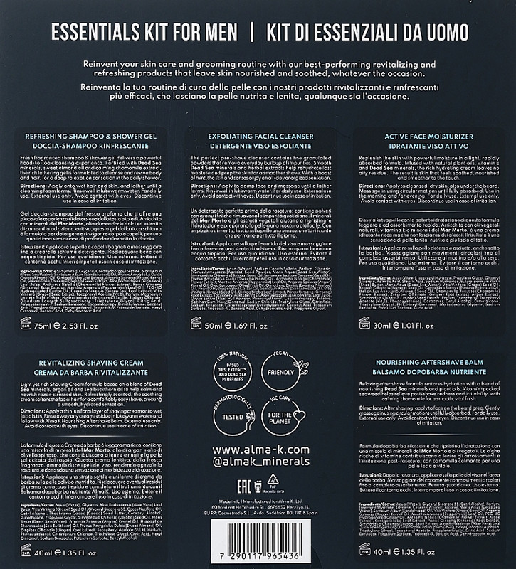 Набір для чоловіків Restore Essentials Alma K, (75мл/50мл/30мл/40мл/40мл)  Фото 2 