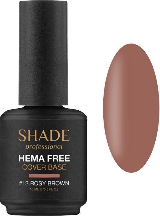 База для ногтей cover Hema Free №12 Rosy brown Shade15 мл
