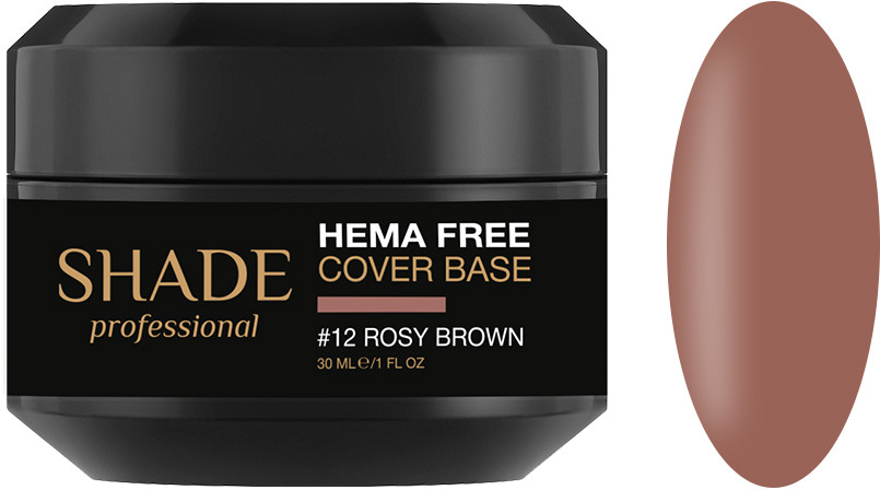 База для ногтей cover Hema Free №12 Rosy brown Shade 30 мл