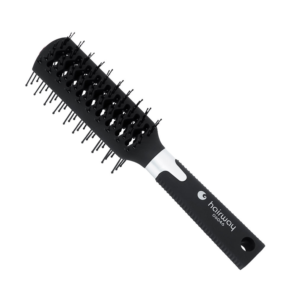 Щетка для волос туннельная двусторонняя, черная Hairway